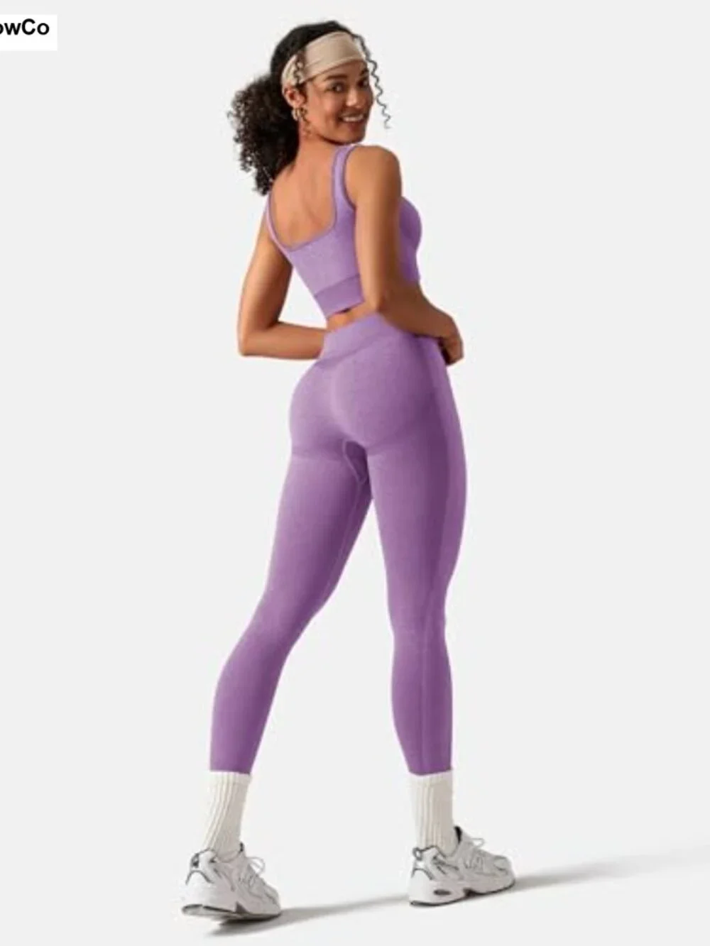 Seamless Square Neck Sports Bra Butt Lifting Leggings 2 Piece Workout Outfit
